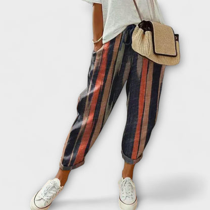 Burga - Pohodlné nohavice z bavlny a ľanu