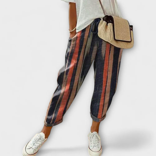 Burga - Pohodlné nohavice z bavlny a ľanu