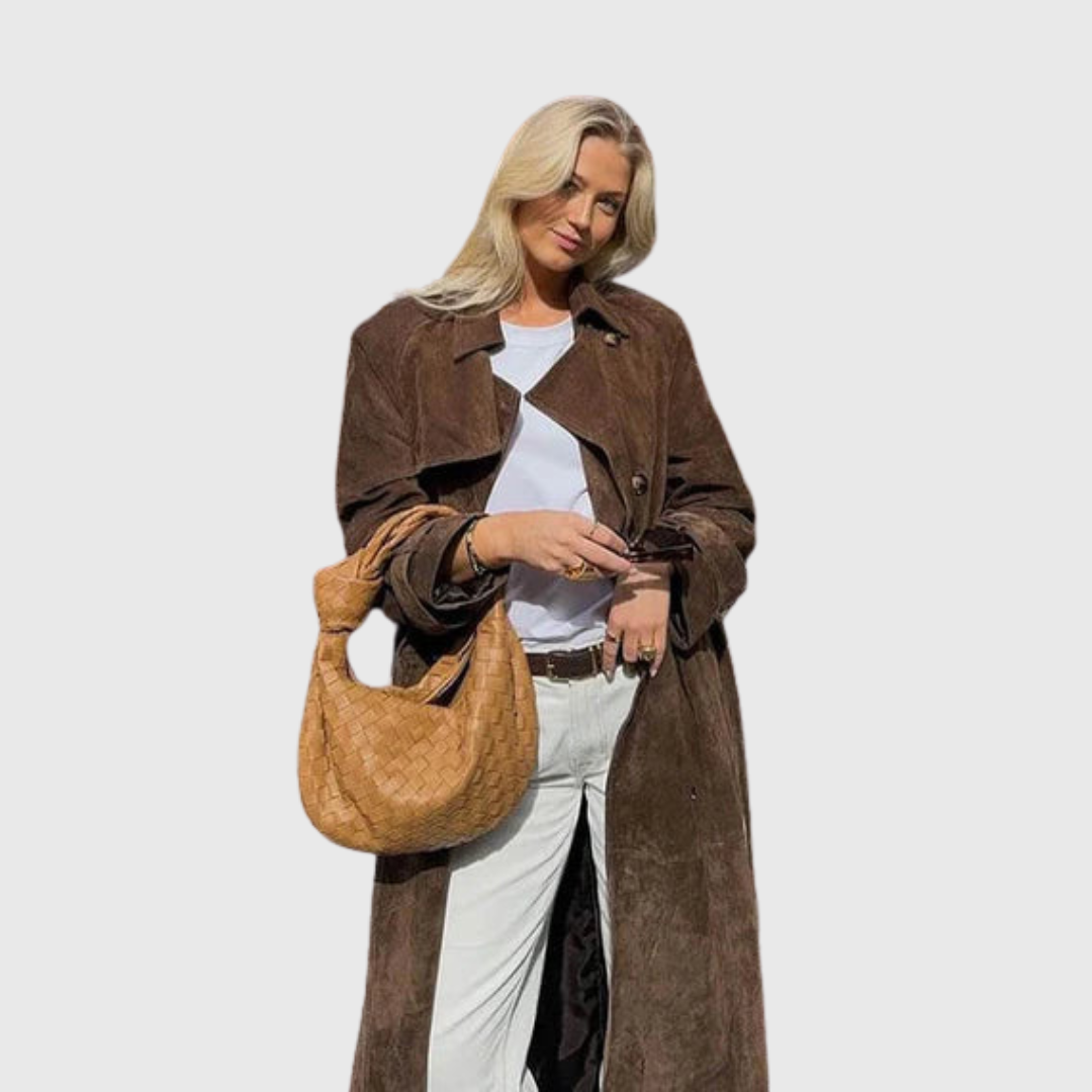 Veronika – Elegantný semiš trenčkot