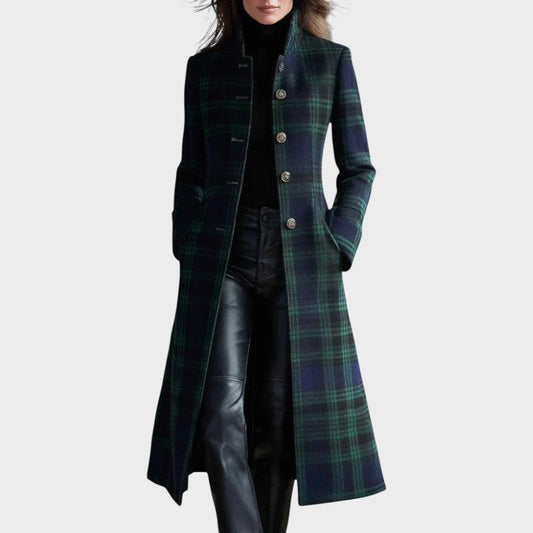Zora - Nadčasový károvaný elegantný kabát